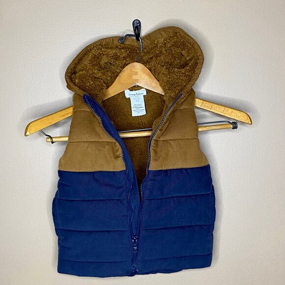Boys 2T Corduroy Fleece Lined Tommy Bahama Puffer Vest With Hood - Picture 5 of 10